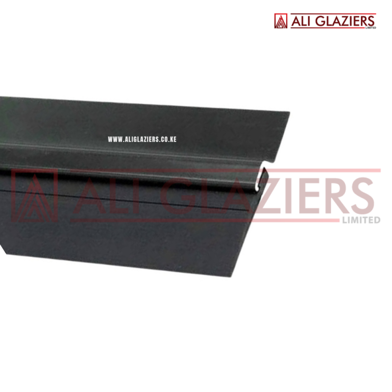 ALUMINIUM DOOR BOTTOM SEAL WITH RUBBER - BLACK