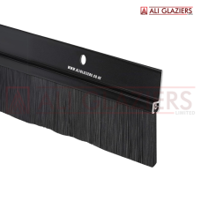 ALUMINIUM DOOR BOTTOM SEAL WITH BRUSH - BLACK