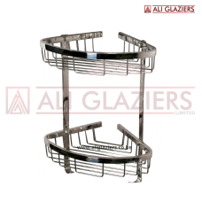 DOUBLE WIRE CORNER SHELF