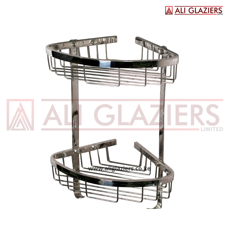 DOUBLE WIRE CORNER SHELF