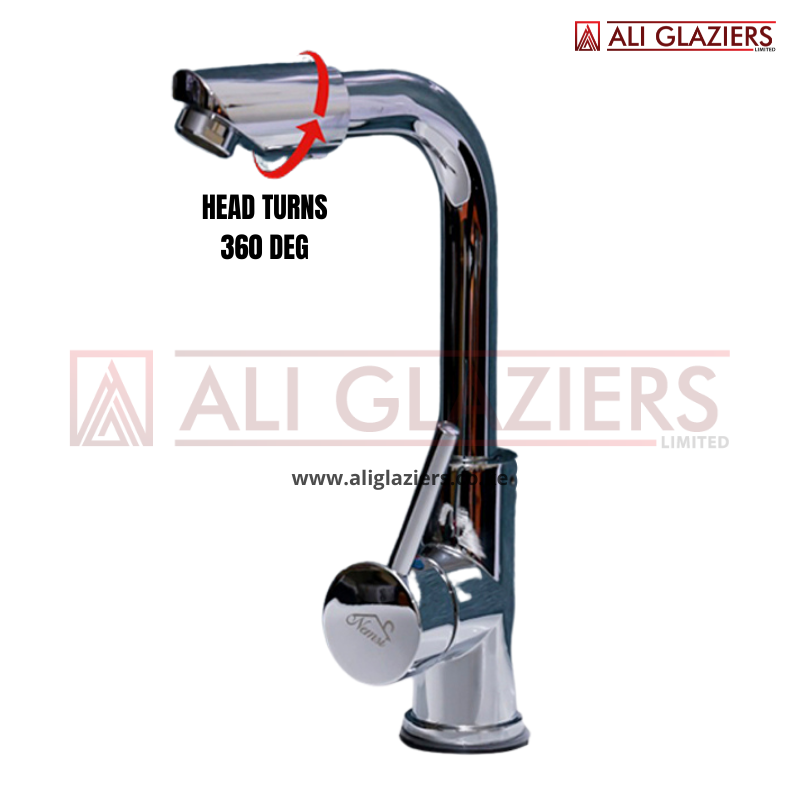LONG NECK BASIN MIXER WITH 360 DEG HEAD TURN