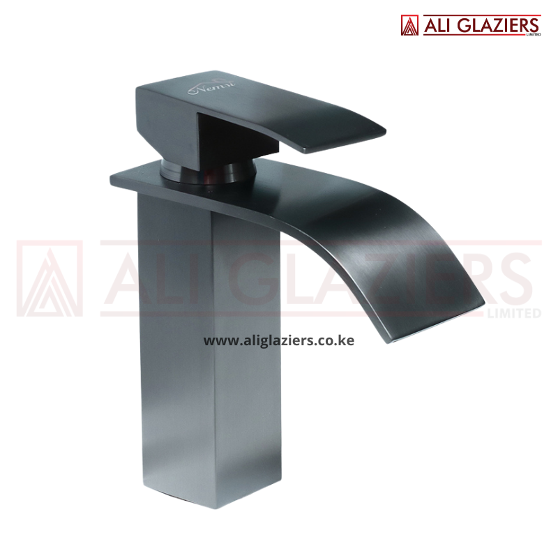 PREMIUM GUN GREY WATERFALL BASIN MIXER