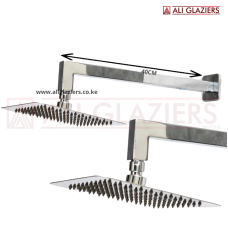MIRROR FINISH 40CM SQUARE ARM WITH SQUARE SHOWER HEAD 8"