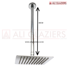 MIRROR FINISH 40CM CEILING SHOWER ARM WITH SQUARE SHOWER HEAD 8"