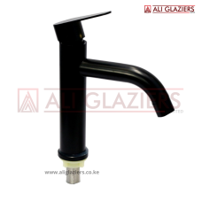 BASIN TAP WITH CURVED NOSE - BLACK