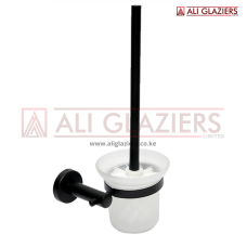 TOILET BRUSH WITH GLASS - BLACK