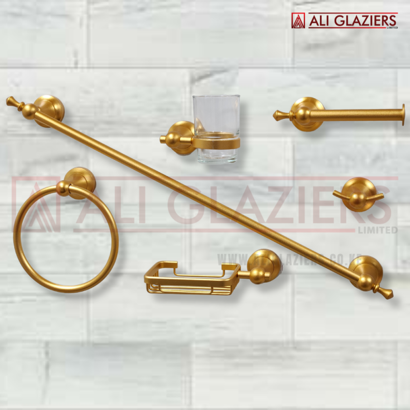 6 PIECE FULL BATHROOM SET IN CHAMPAGNE GOLD