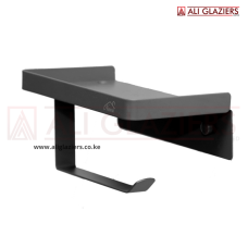 TISSUE HOLDER WITH SHELF - GUN GREY