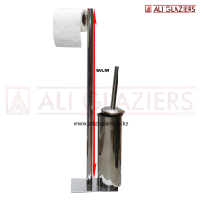 TISSUE HOLDER STAND WITH CONCEALED TOILET BRUSH - MIRROR