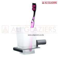 PREMIUM GUN GREY SQUARE TOOTHBRUSH HOLDER