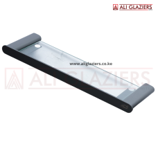 PREMIUM GUN GREY GLASS WITH STAINLESS STEEL SHELF 40CM