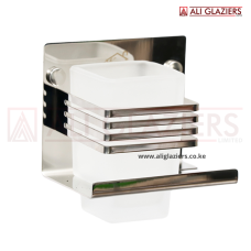 PREMIUM SINGLE TUMBLER WITH TOOTHBRUSH HOLDER - MIRROR