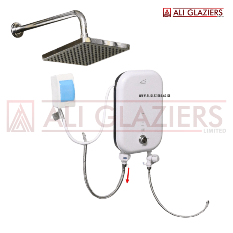INSTANT ELECTRIC WATER HEATER + SQUARE SHOWER HEAD