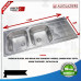 PREMIUM DOUBLE BOWL WITH DRAIN SINK SS304 (500X1160)