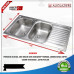 PREMIUM DOUBLE BOWL WITH DRAIN SINK SS304 (500X1160)