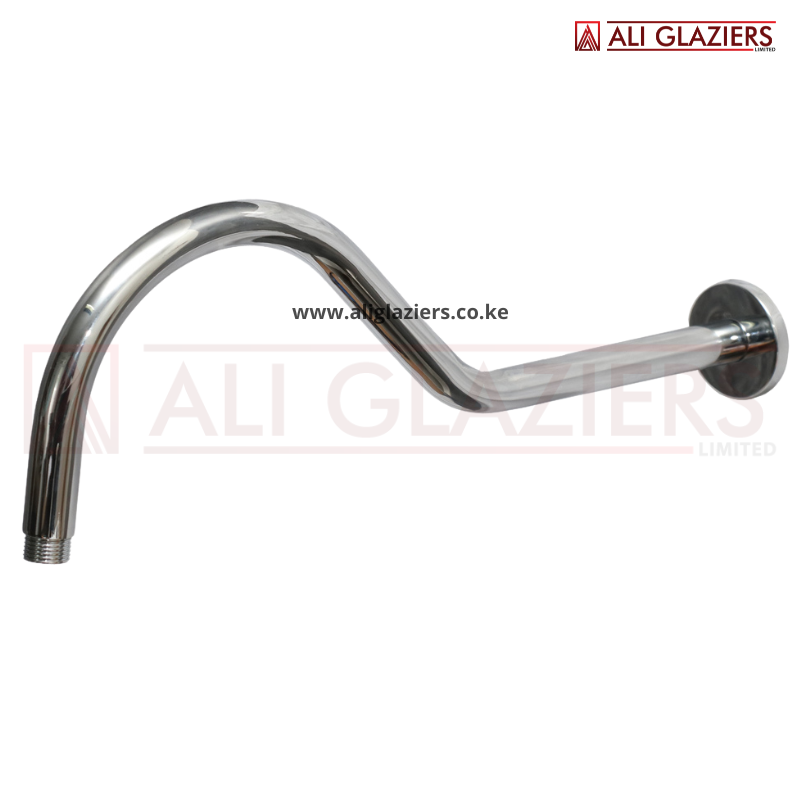 CURVED SHOWER ARM 40CM MIRROR FINISH SS304