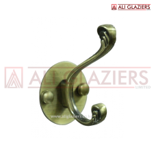 SINGLE HOOK DOUBLE ANTIQUE BRASS