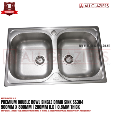 PREMIUM DOUBLE BOWL SINK SS304 (500X800)