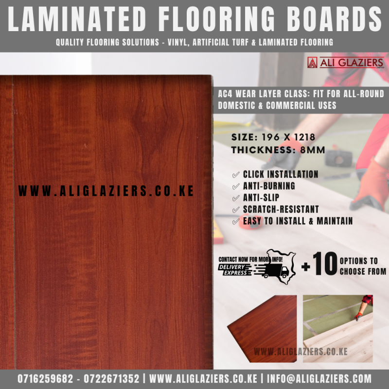LAMINATED FLOORING BOARD AC4 GRADE PER SQM