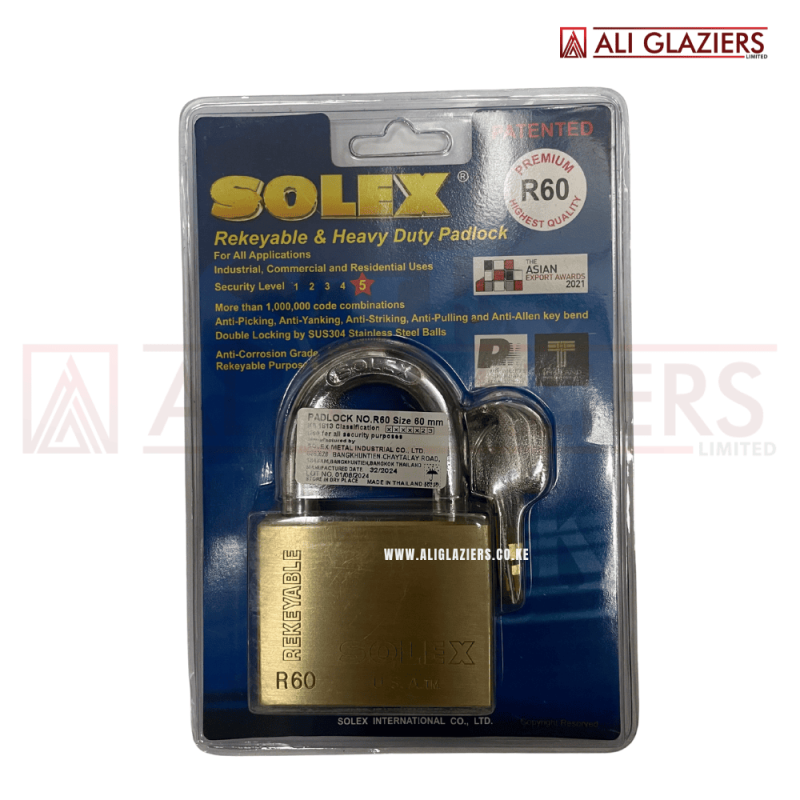 SOLEX BRASS 60MM PADLOCK R-60