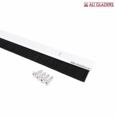 ALUMINIUM DOOR BOTTOM SEAL WITH BRUSH - WHITE