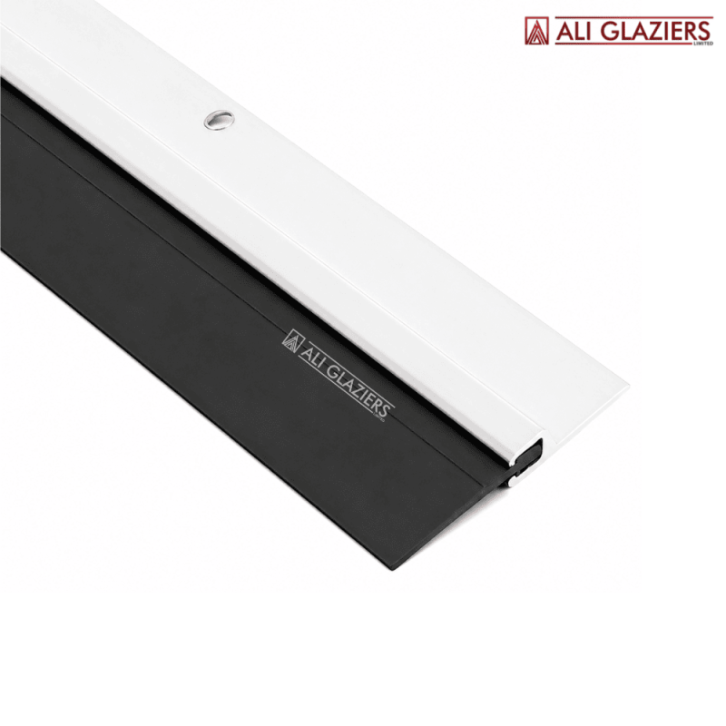 ALUMINIUM DOOR BOTTOM SEAL WITH RUBBER - WHITE ALUMINIUM DOOR BOTTOM SEAL WITH RUBBER - WHITE