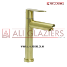 HIGH NECK PILLAR TAP ROUND DESIGN IN GOLD