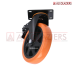 CASTOR WHEEL 6" ORANGE SWIVEL WITH BRAKES