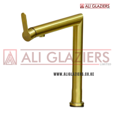 HIGH NECK KITCHEN PILLAR MIXER GOLD