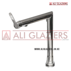 HIGH NECK KITCHEN PILLAR MIXER SILVER MIRROR