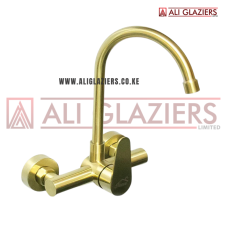 KITCHEN WALL MIXER IN BRUSHED GOLD