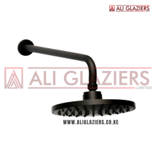 BLACK SHOWER HEAD 8" WITH 400MM ARM