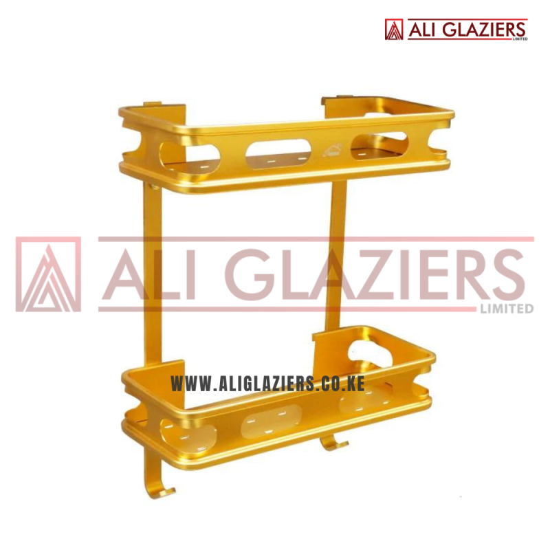 RECTANGLE SHELF 35CM IN CHAMPAGNE GOLD