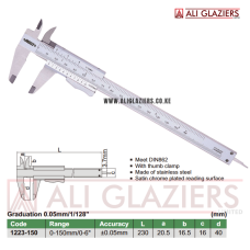 INSIZE VERNIER CALIPER WITH THUMB CLAMP 0-150MM