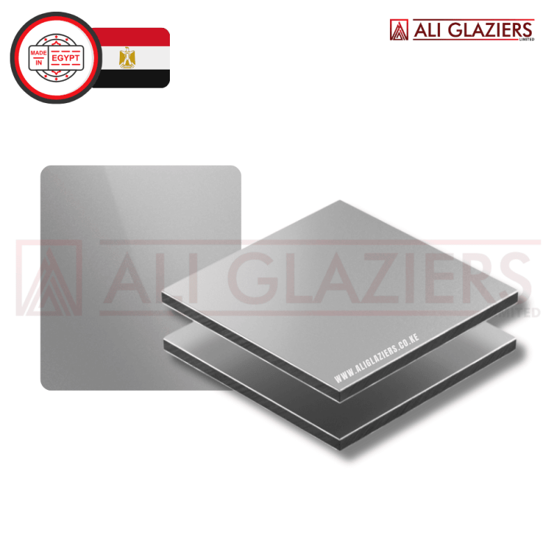 EGYPTIAN SILVER GREY GLOSS ALUCOBOND SHEET 3MM