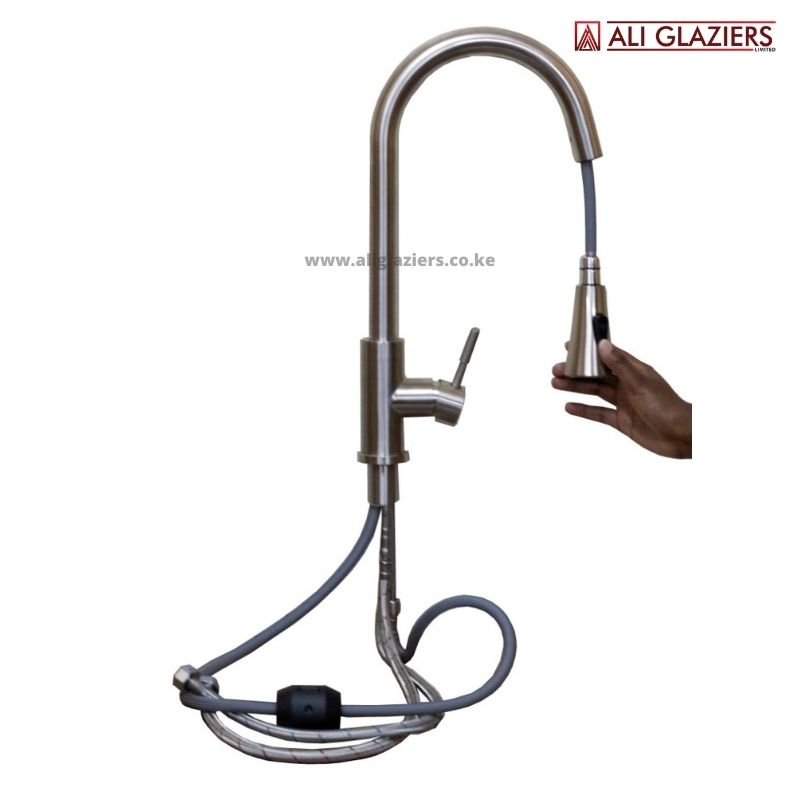 LONG NECK FLEXIBLE KITCHEN MIXER WITH PULL DOWN
