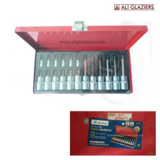 18 PIECE STAR BITS SET 1/4" & 1/2" DR