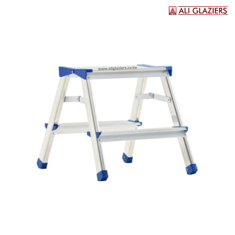 ALUMINIUM 2 STEP STOOL DOUBLE SIDED