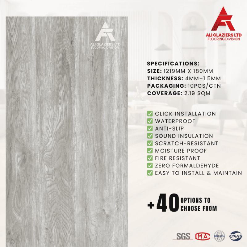 SPC FLOORING BOARD 5.5MM WITH 1.5MM EVA (PER SQM)