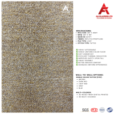 WALL TO WALL TUFTED CARPET - BEIGE (BROWN)