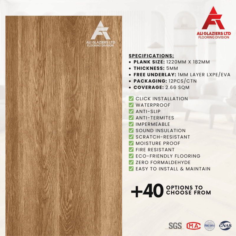 SPC FLOORING - HONEY TEAK