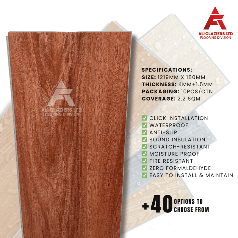 SPC FLOORING BOARD 5.5MM WITH 1.5MM EVA (PER SQM)