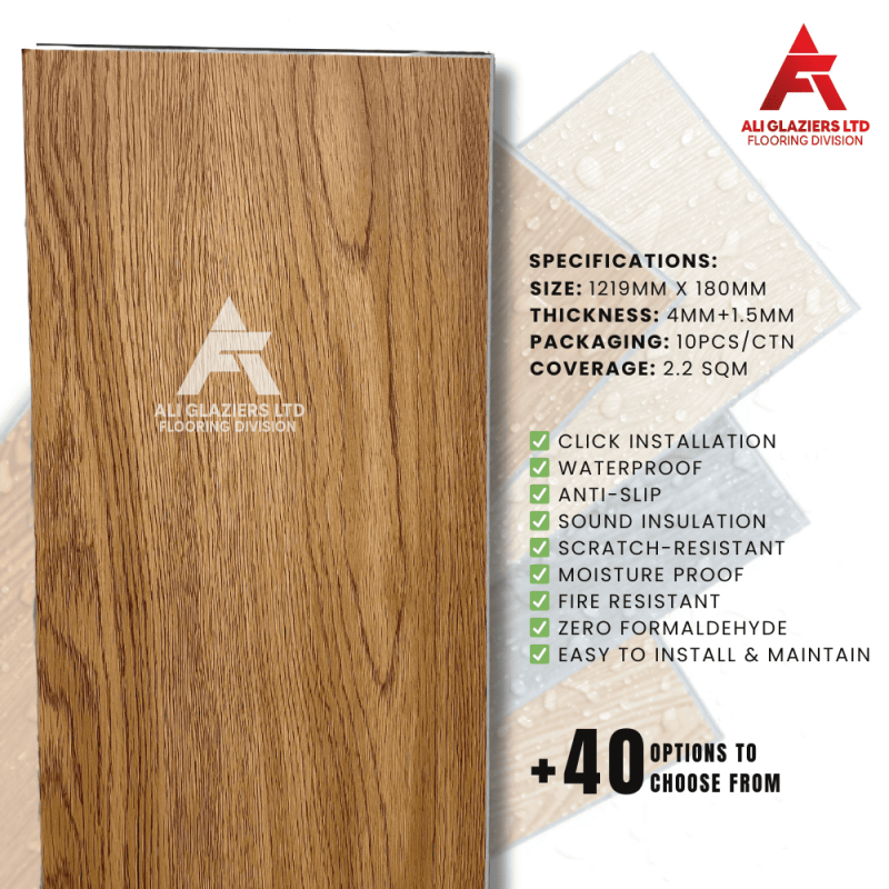 SPC FLOORING BOARD 5.5MM WITH 1.5MM EVA (PER SQM)