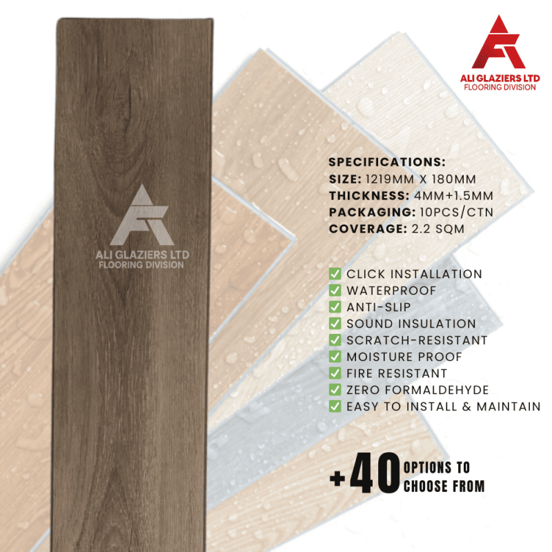 SPC FLOORING BOARD 5.5MM WITH 1.5MM EVA (PER SQM)