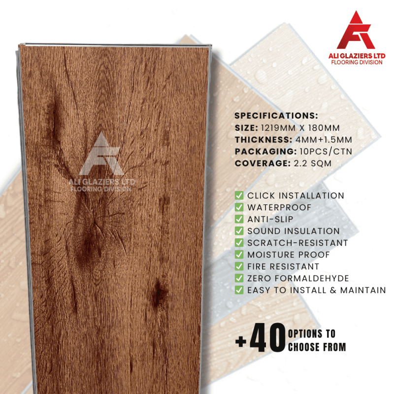 SPC FLOORING BOARD 5.5MM WITH 1.5MM EVA (PER SQM)