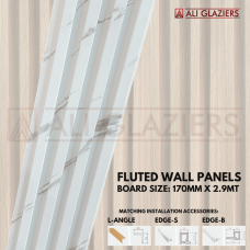 FLUTED PANEL 170MM X 2900MM - CARARRA MARBLE