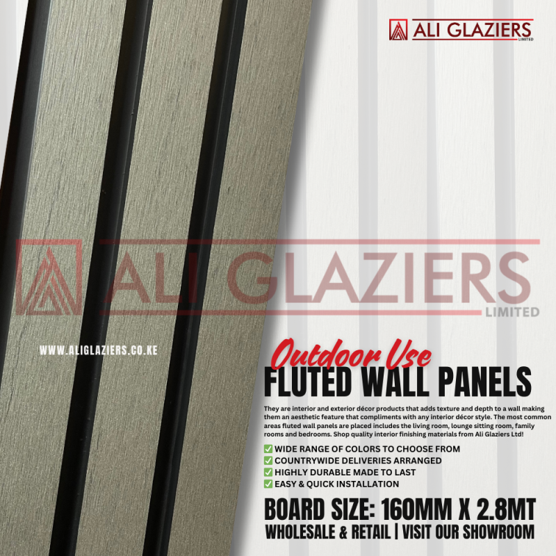 OUTDOOR FLUTED WALL PANEL GREY