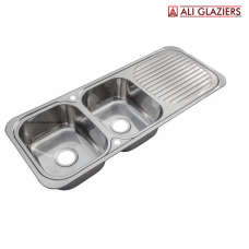 DOUBLE BOWL SINGLE DRAIN SINK