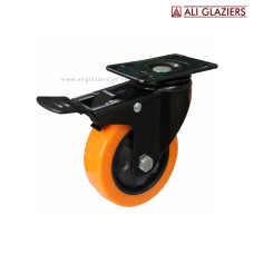 CASTER WHEEL 3" WITH BRAKE ORANGE