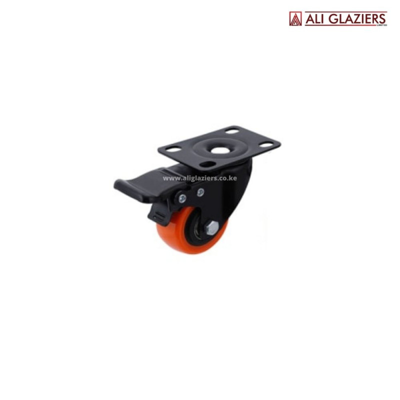 CASTER WHEEL 2" WITH BRAKE ORANGE